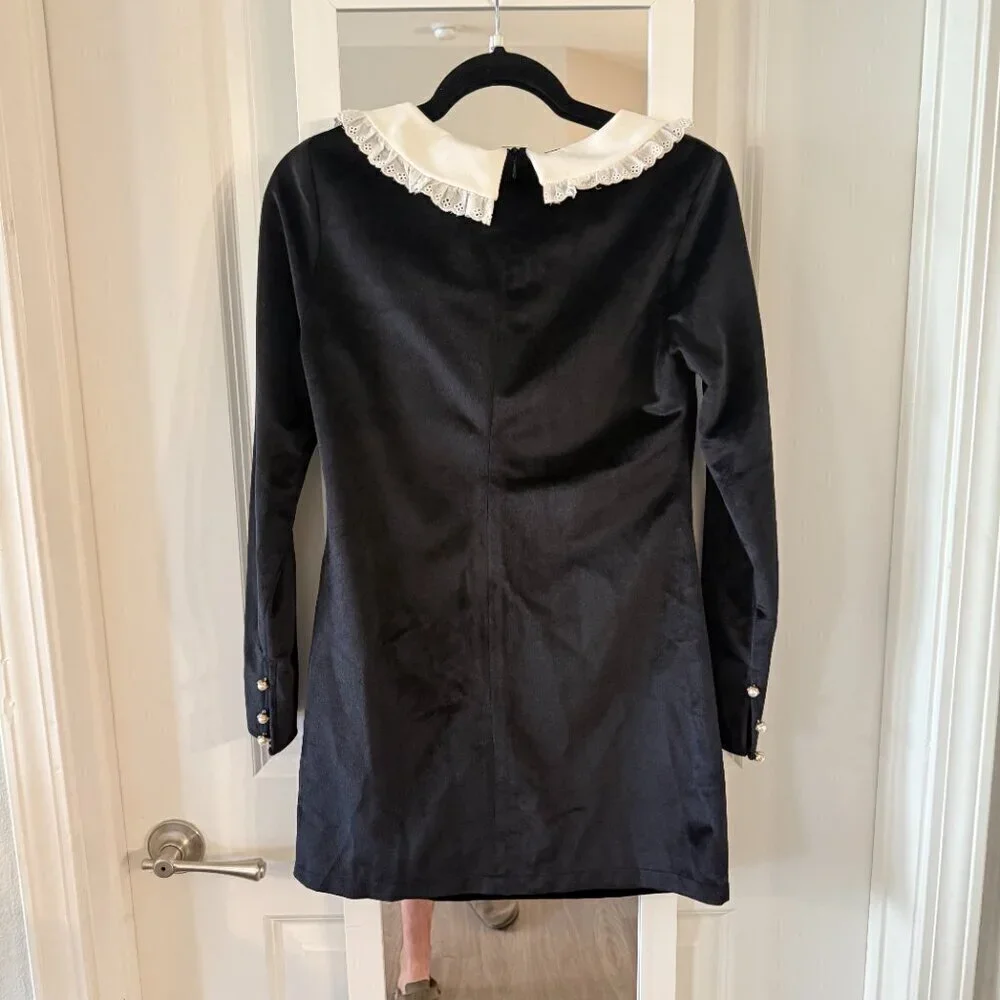 NEW Sister Jane Aquarius Scoop Neck Mini Dress Size Small Color Black White